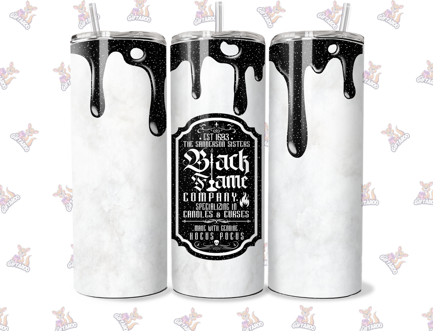 Black Flame Company Candle - Halloween 20oz Stainless Steel Tumbler - With Straw And Lid