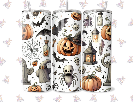 Halloween Design  - Halloween 20oz Stainless Steel Tumbler - With Straw And Lid