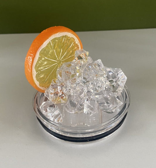 Faux Ice and Orange Slice Tumbler Lid