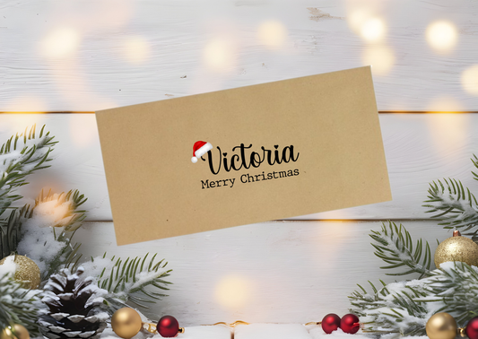 Personalised Christmas Envelope With Ribbon | Money | Voucher Gift Card