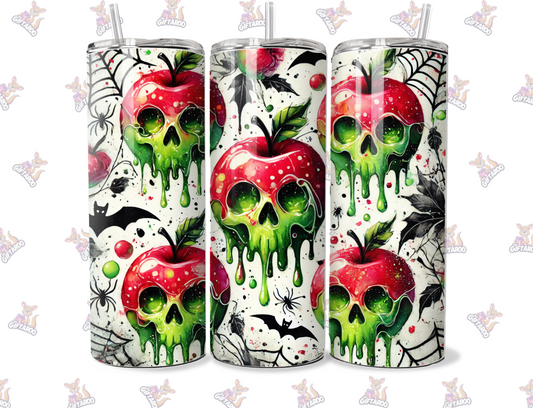 Poison Apple  - Halloween 20oz Stainless Steel Tumbler - With Straw And Lid