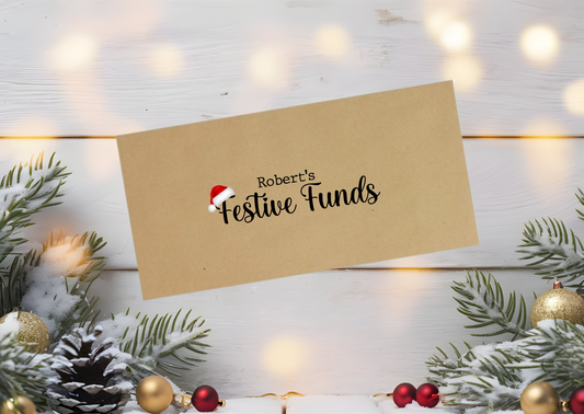 Personalised Festive Funds Envelope With Ribbon | Money | Voucher Gift Card