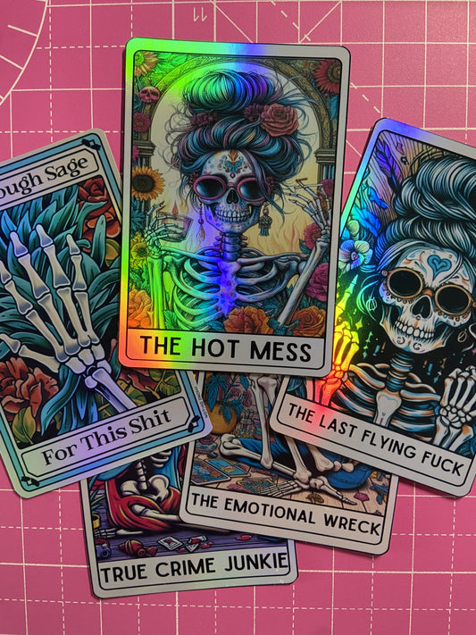 7cm x 9cm Waterproof Tarot Card Holographic Vinyl Stickers