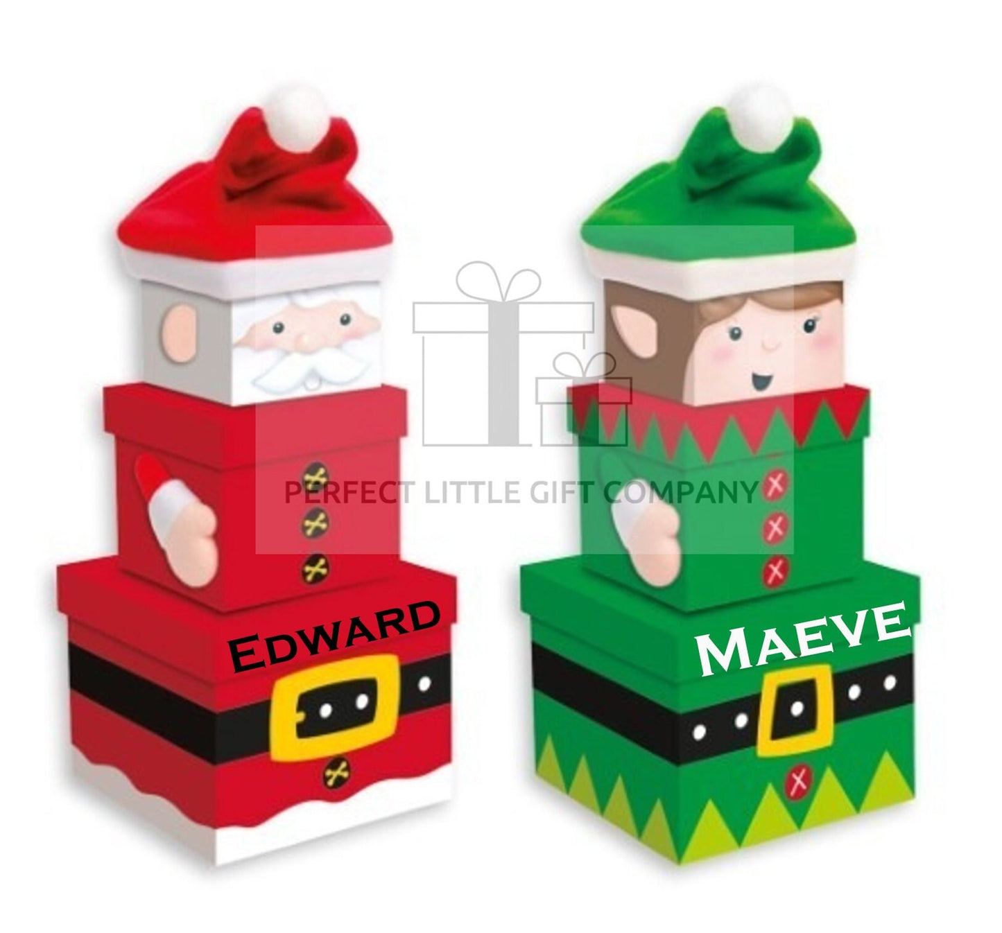 Personalised Stackable Christmas Gift Boxes | Nest Gift Boxes | 3 x Tier Stacking Boxes